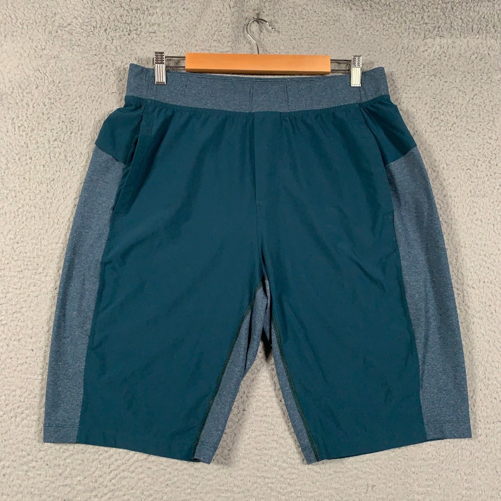 Lululemon Switch Up Shorts Men Large Teal Blue Athletic Training Gym Workout 11"